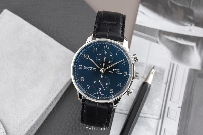IWC Portugieser chronograph steel automatic men's watch IW371447 LP: 9100EUR [2504743]