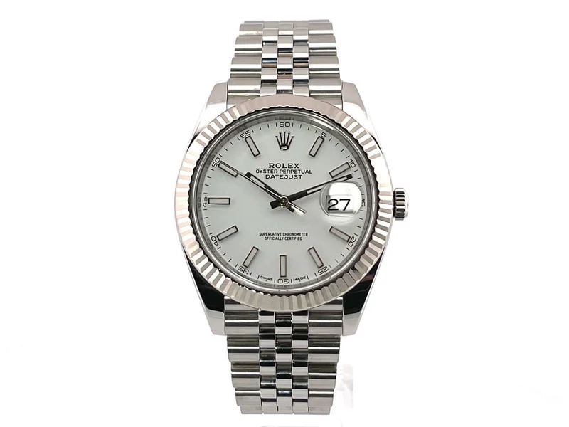 Rolex Datejust 41 Edelstahl Weißgold 126334 Weiß Jubile-Band