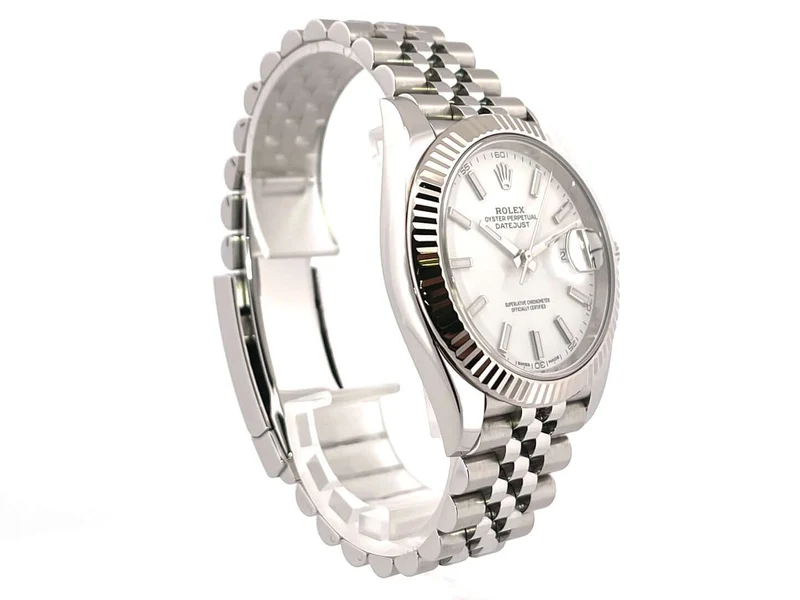 Rolex Datejust 41 Edelstahl Weißgold 126334 Weiß Jubile-Band