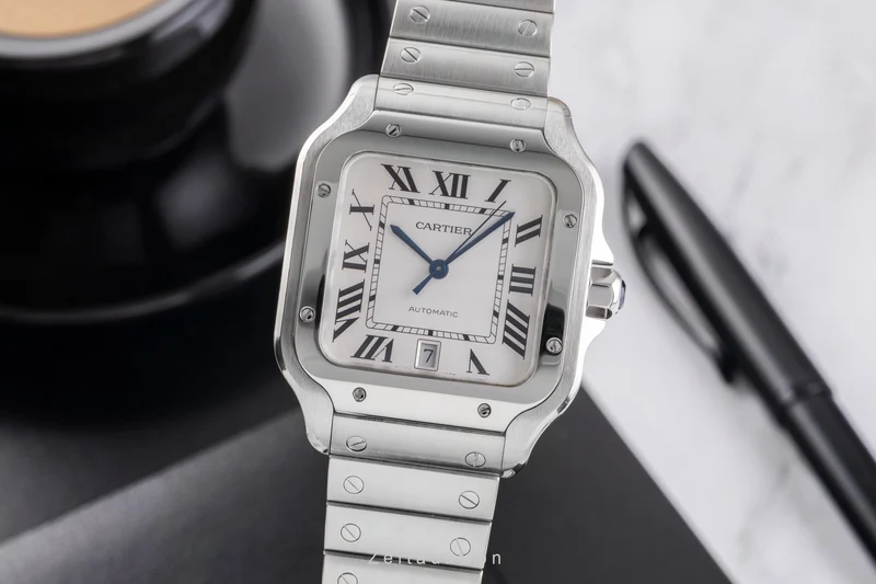 Cartier Santos steel automatic men's watch WSSA0009 LP: 8850EUR [2505196]