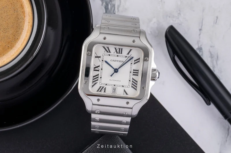 Cartier Santos steel automatic men's watch WSSA0009 LP: 8850EUR [2505196]