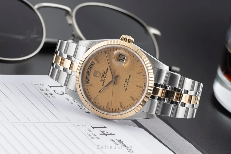 Tudor Date-Day steel / gold automatic men's watch 76213 [2503822]