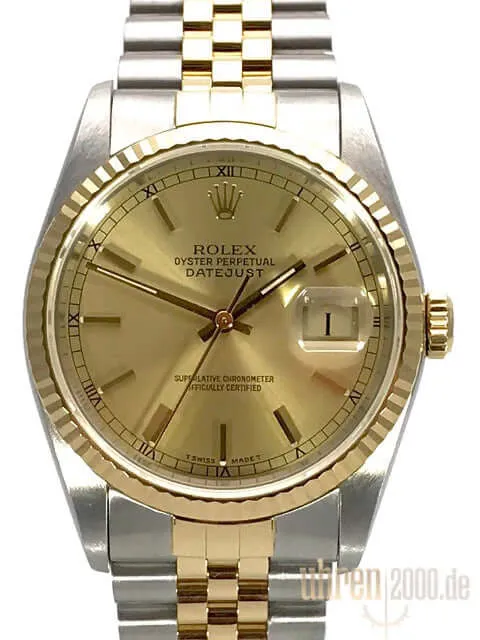 Rolex Datejust 36 Edelstahl - Gelbgold 16233 aus 1991