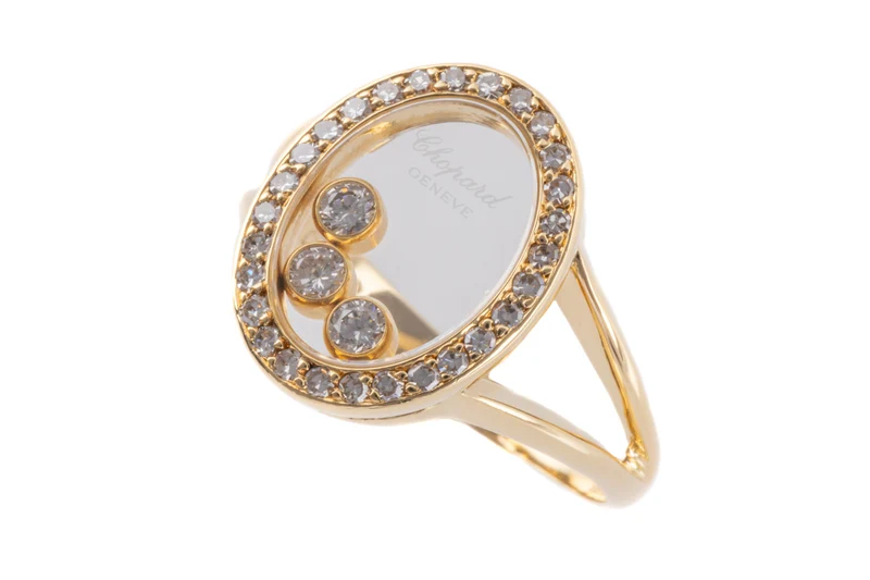 Chopard Happy Diamond Ring 18k (0.750) gold 31 diamonds with box RRP: 5800,- €[KL25999]