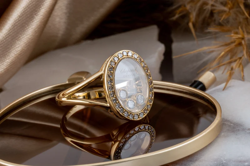 Chopard Happy Diamond Ring 18k (0.750) gold 31 diamonds with box RRP: 5800,- €[KL25999]