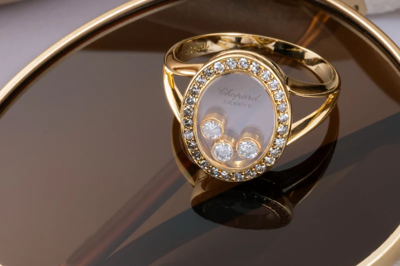 Chopard Happy Diamond Ring 18k (0.750) gold 31 diamonds with box RRP: 5800,- €[KL25999]