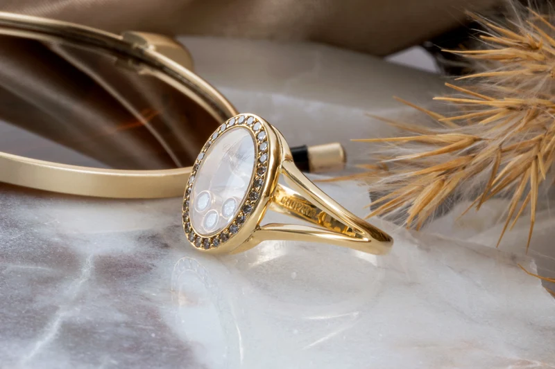 Chopard Happy Diamond Ring 18k (0.750) gold 31 diamonds with box RRP: 5800,- €[KL25999]