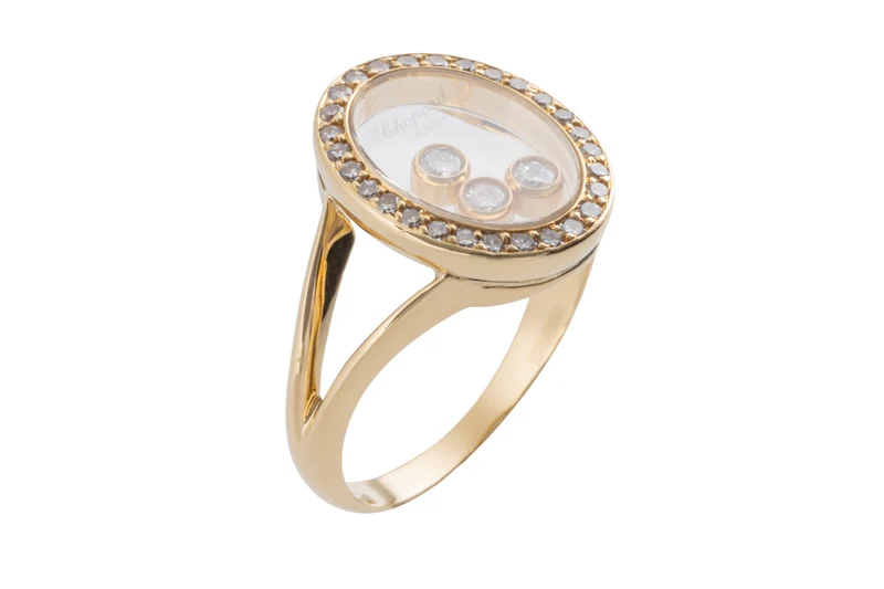 Chopard Happy Diamond Ring 18k (0.750) gold 31 diamonds with box RRP: 5800,- €[KL25999]