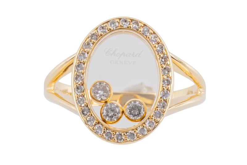 Chopard Happy Diamond Ring 18k (0.750) gold 31 diamonds with box RRP: 5800,- €[KL25999]