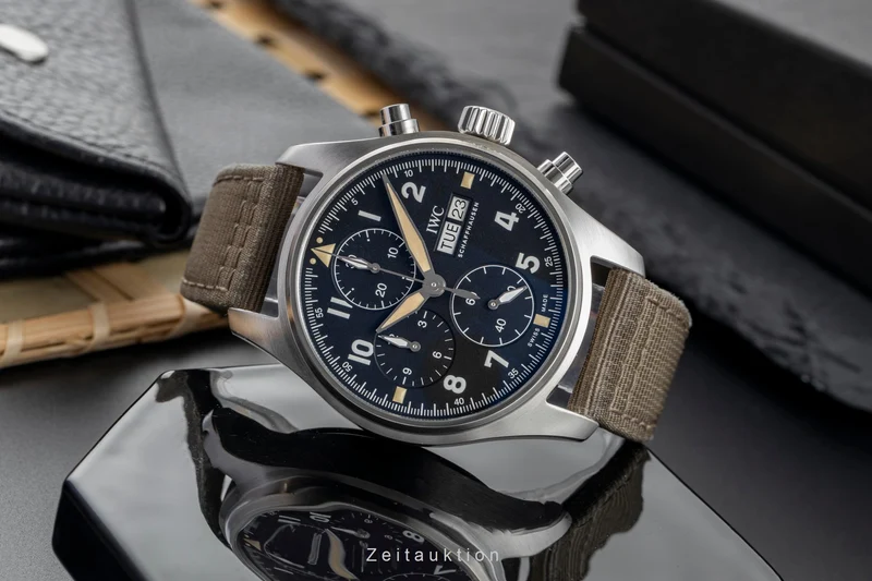 IWC Fliegerchronograph chronograph steel automatic men's watch IW387901 LP: 7300EUR [2504136]