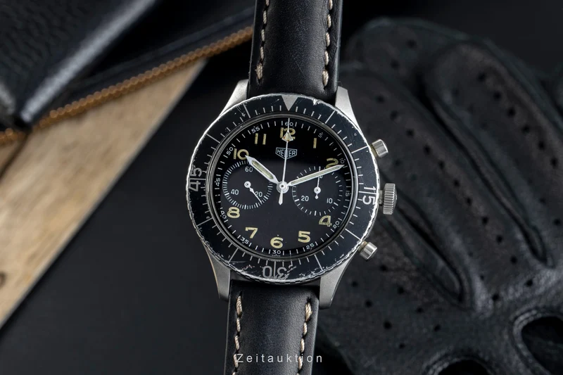 Heuer Bundeswehr chronograph steel manual winding men's watch 1550 SG Vintage [2503963]
