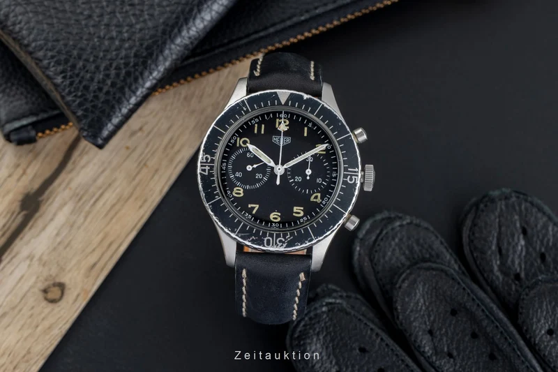 Heuer Bundeswehr chronograph steel manual winding men's watch 1550 SG Vintage [2503963]