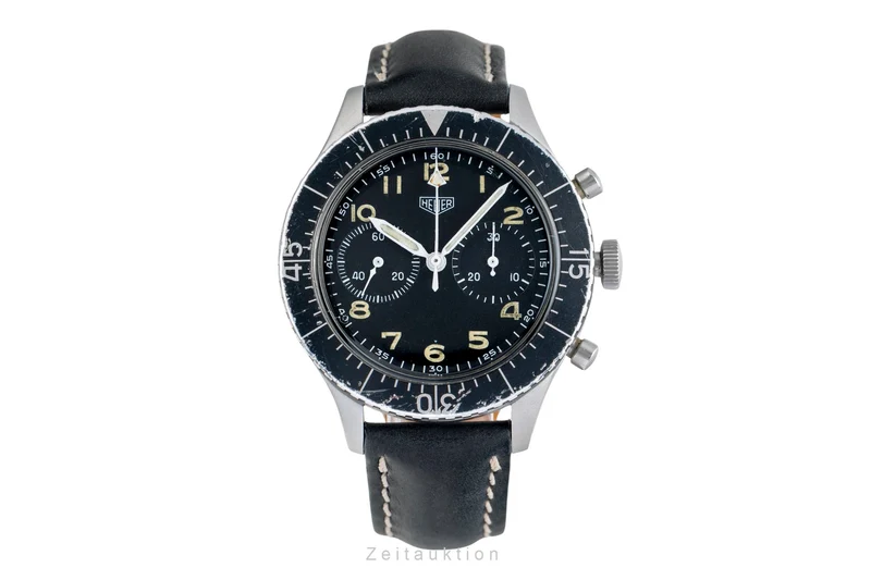Heuer Bundeswehr chronograph steel manual winding men's watch 1550 SG Vintage [2503963]