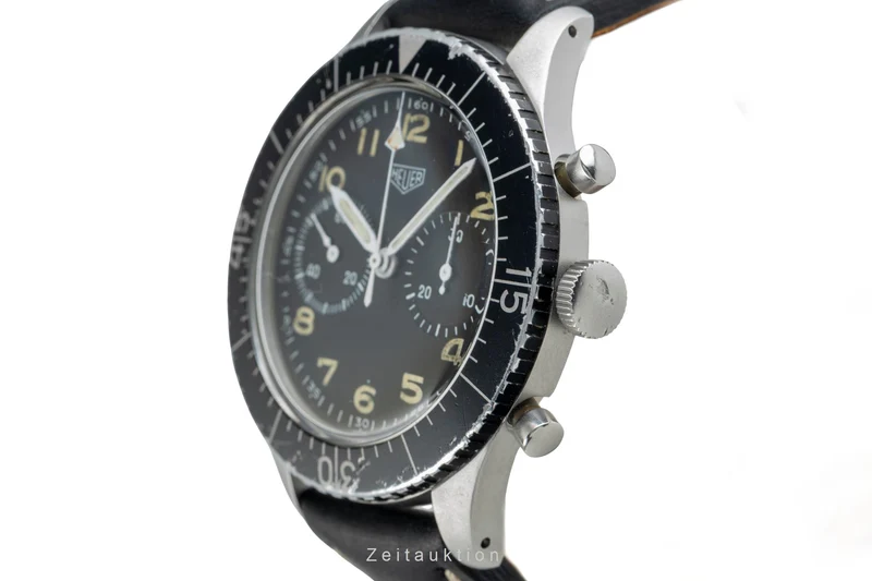 Heuer Bundeswehr chronograph steel manual winding men's watch 1550 SG Vintage [2503963]