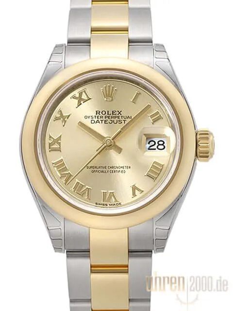 Rolex Datejust 28 Stahl Gold 279163 Champagner Römisch