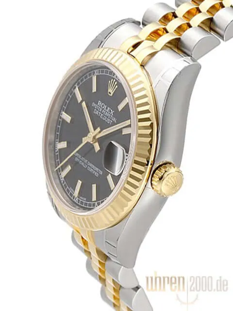Rolex Datejust 28 Stahl Gold 279173 Schwarz Jubile-Band