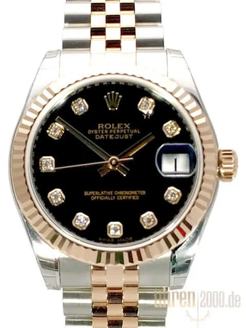 Rolex Datejust 31 Edelstahl Roségold 178271 Schwarz DIA Jubile-Band