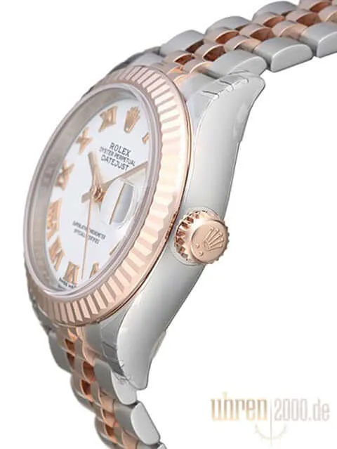 Rolex Datejust 28 Stahl Everose‑Gold 279171 Weiß R Jubile-Band