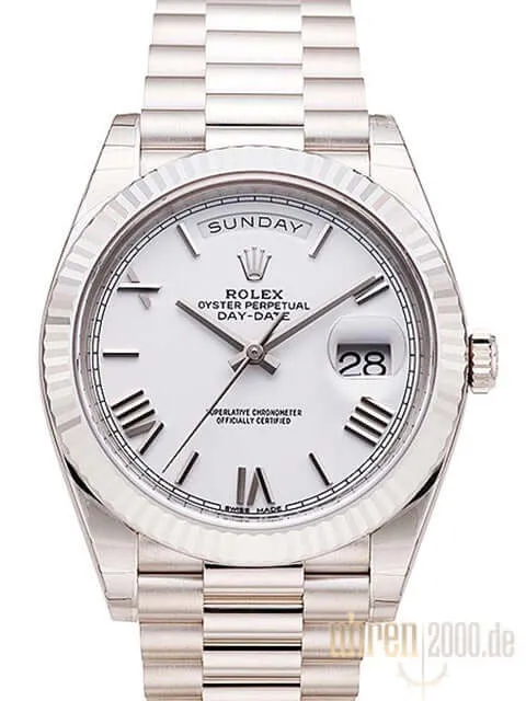 Rolex Day-Date 40 Weißgold 228239 Weiß Römisch