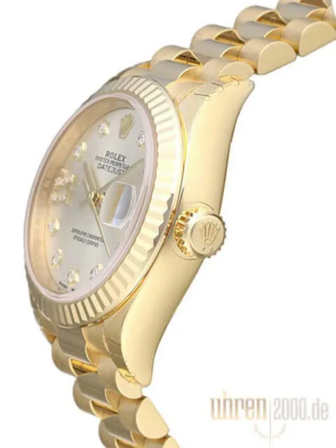 Rolex Lady-Datejust 28 18 kt Gelbgold 279178 Silber DIA