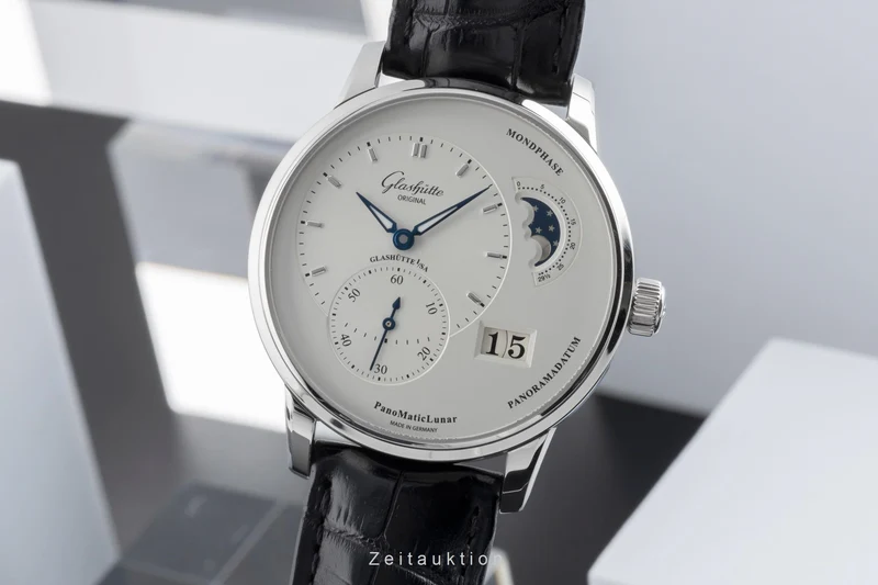 Glashütte PanoMaticLunar steel automatic men's watch 1-90-02-42-32-05 LP: 11800EUR [2504772]