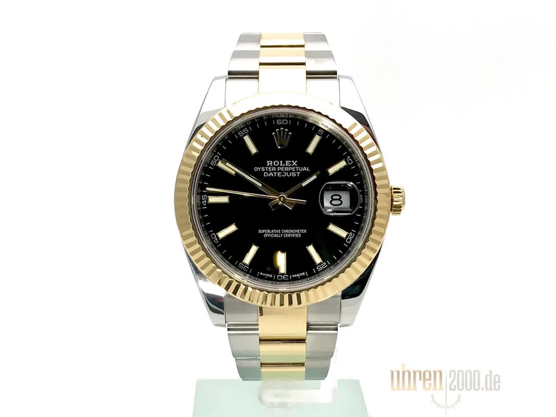 Rolex Datejust 41 Edelstahl Gelbgold 126333 Schwarz aus 2017