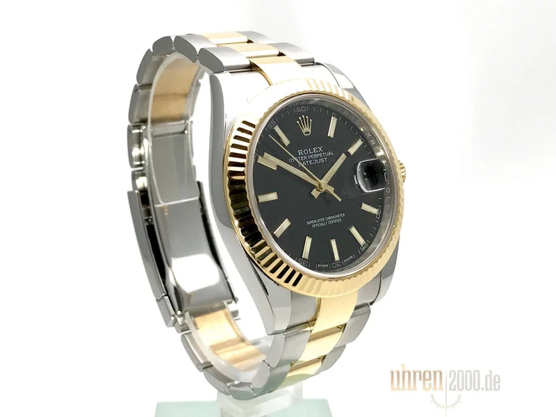 Rolex Datejust 41 Edelstahl Gelbgold 126333 Schwarz aus 2017