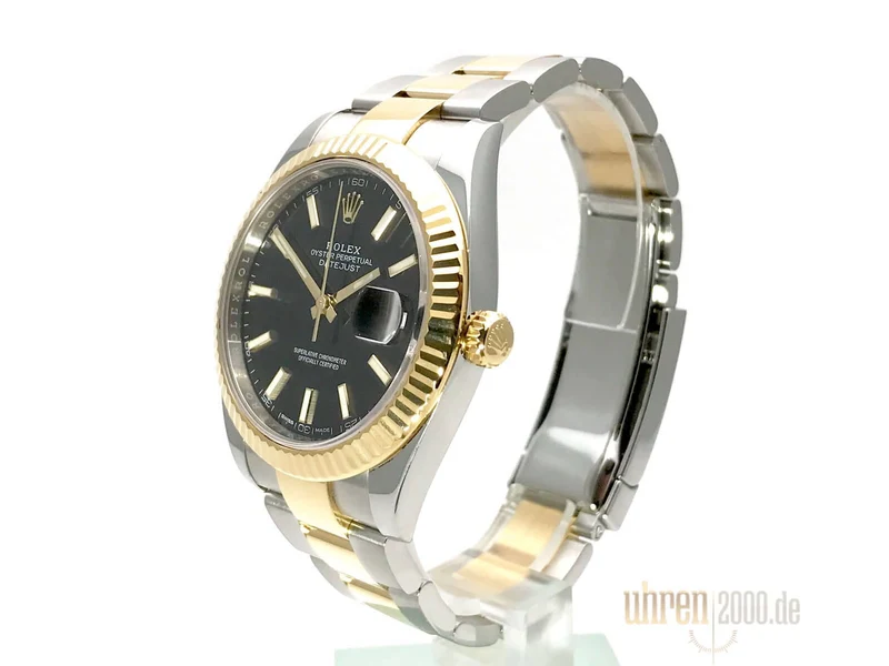 Rolex Datejust 41 Edelstahl Gelbgold 126333 Schwarz aus 2017