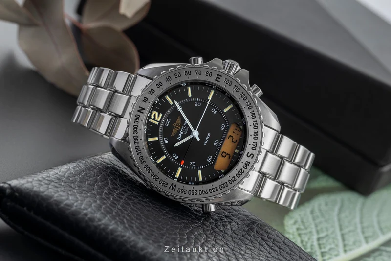 Breitling Pluton chronograph steel quartz men's watch A51038 [2502555]