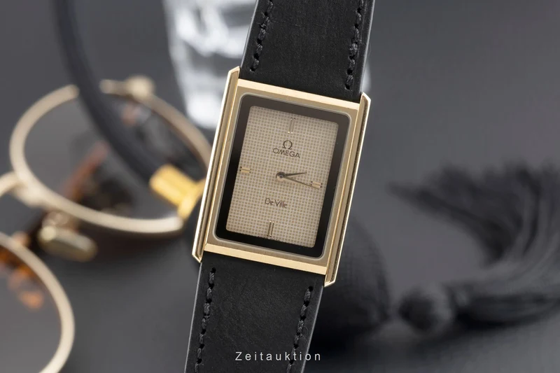 Omega De Ville gilt / steel quartz men's watch 191.0186 Vintage [2504851]
