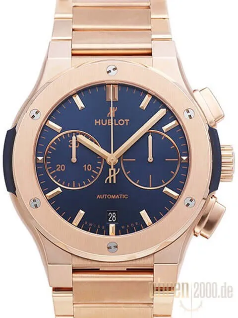 Hublot Classic Fusion Blue Chronograph King Gold Bracelet 520.OX.7180.OX