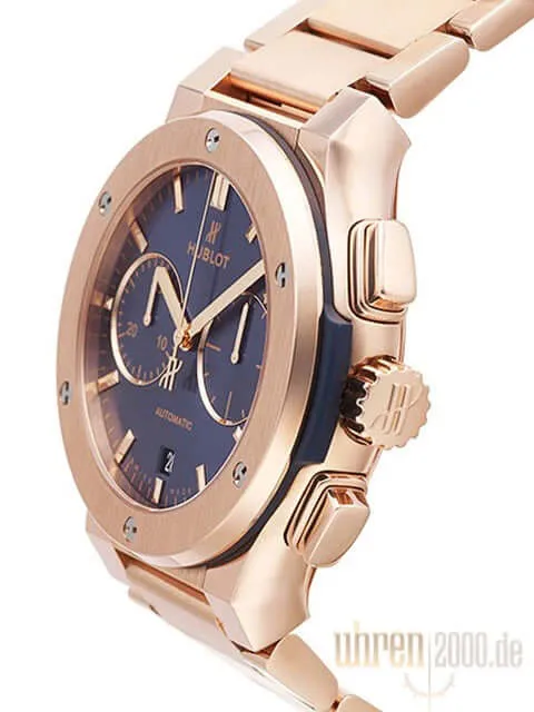 Hublot Classic Fusion Blue Chronograph King Gold Bracelet 520.OX.7180.OX