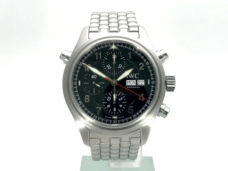 IWC Fliegeruhr Spitfire Doppelchronograph Edelstahlband IW371336 aus 2003