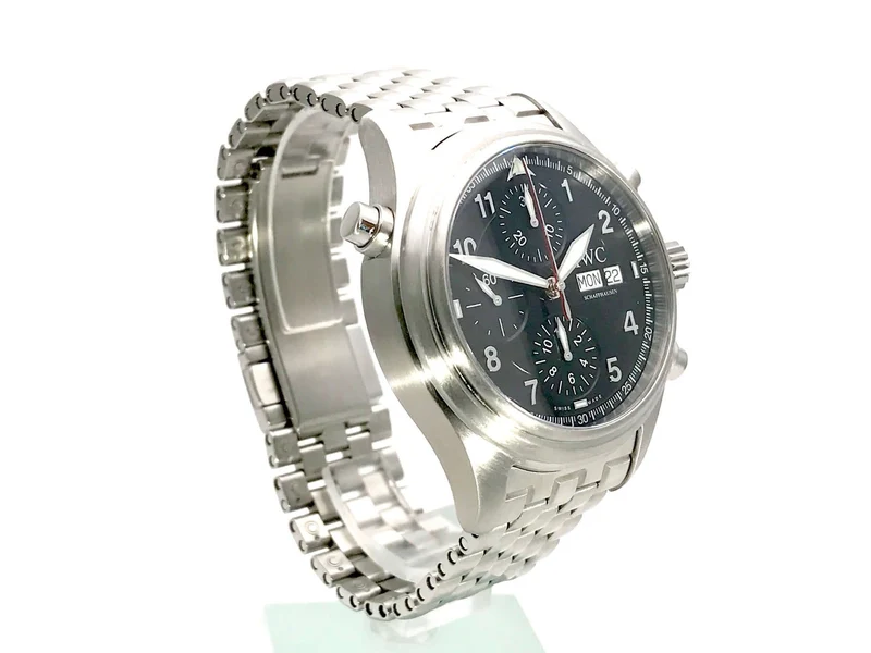 IWC Fliegeruhr Spitfire Doppelchronograph Edelstahlband IW371336 aus 2003