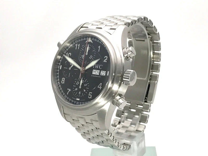 IWC Fliegeruhr Spitfire Doppelchronograph Edelstahlband IW371336 aus 2003