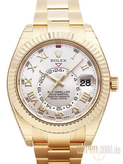 Rolex Sky-Dweller 326938 Gelbgold Silber Römisch