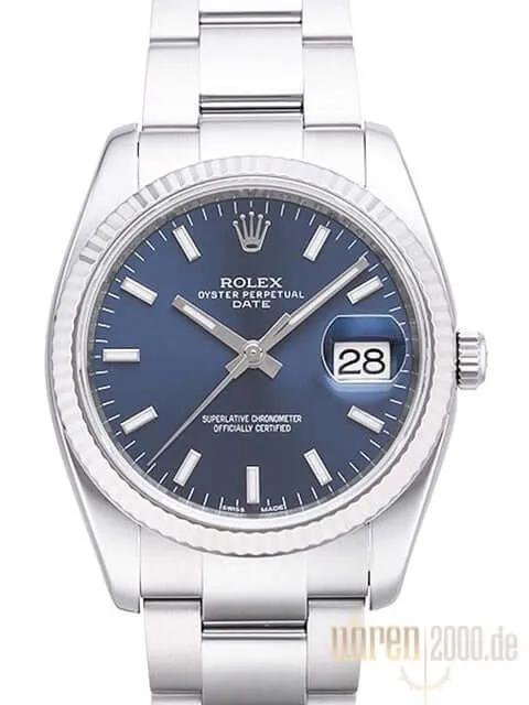 Rolex Oyster Perpetual Date 34 115234 Blau Index