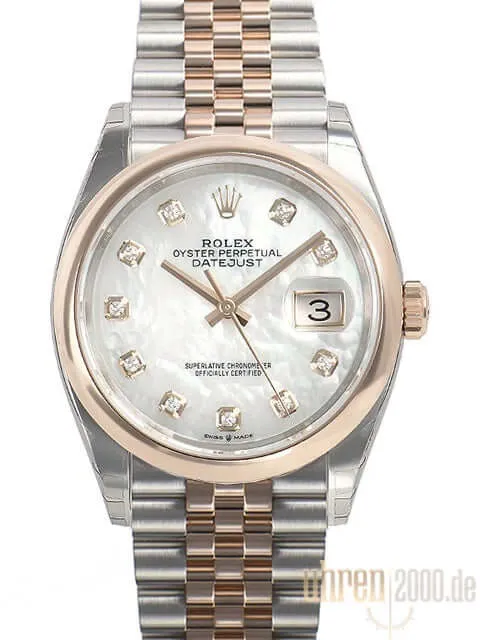 Rolex Datejust 36 126201 Perlmutt Diamant Jubile-Band