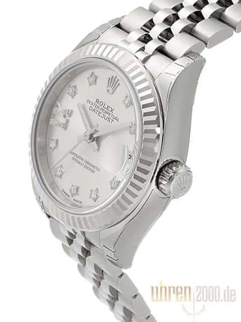 Rolex Datejust 28 279174 Silber Diamant Römisch Jubile-Band