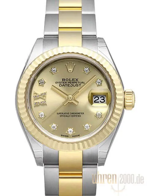 Rolex Datejust 28 Edelstahl Gold 279173 Champagner Römisch DIA