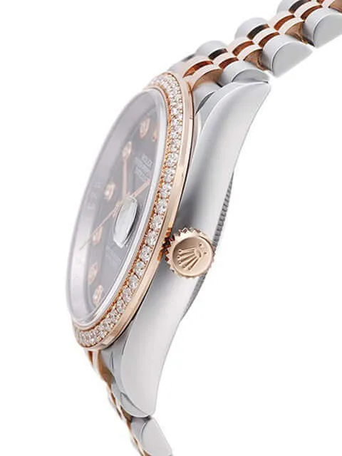 Rolex Datejust 36 126281RBR Schwarz Diamant Jubile-Band