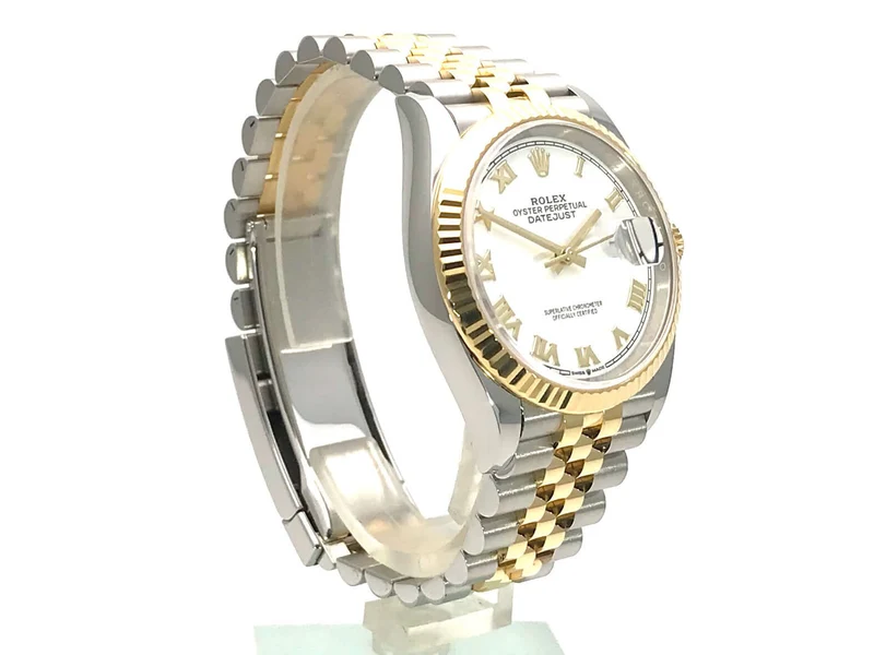 Rolex Datejust 36 126233 Weiß Römisch Jubile-Band