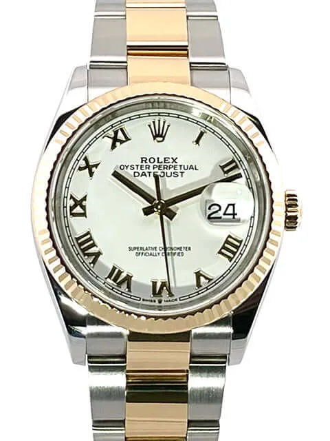 Rolex Datejust 36 126233 Weiß Römisch