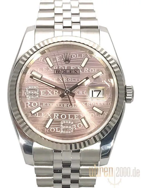Rolex Datejust 36 Edelstahl Weißgold 116234 Pink Wave DIA aus 2012
