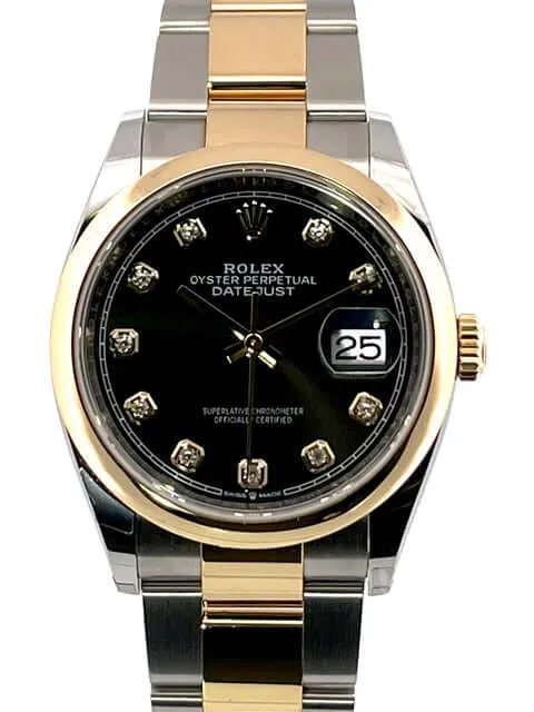 Rolex Datejust 36 126203 Diamant Schwarz