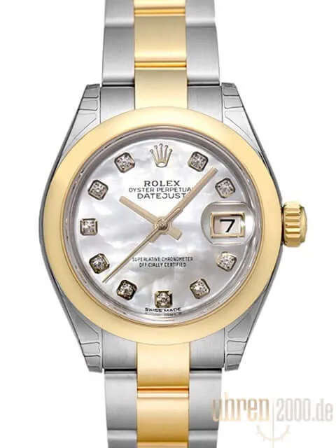 Rolex Datejust 28 Stahl Gold 279163 Perlmutt Diamant