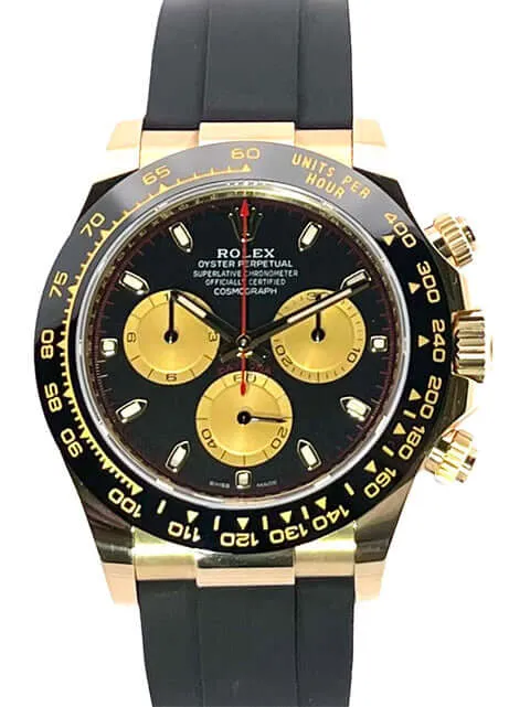Rolex Daytona 116518LN Gelbgold Oysterflex Schwarz Champagner