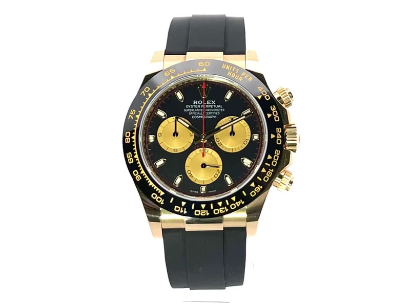 Rolex Daytona 116518LN Gelbgold Oysterflex Schwarz Champagner