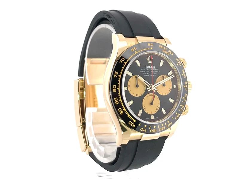 Rolex Daytona 116518LN Gelbgold Oysterflex Schwarz Champagner
