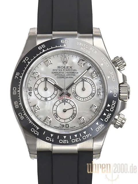 Rolex Daytona 116519LN Weißgold Oysterflex Perlmutt Diamant